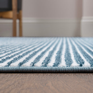 Cole Modern Minimalist Pinstripe High-low Area Rug